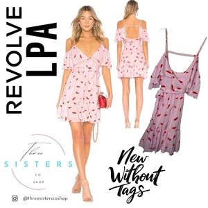 Revolve x LPA Cold Shoulder Ruffle Wrap Dress